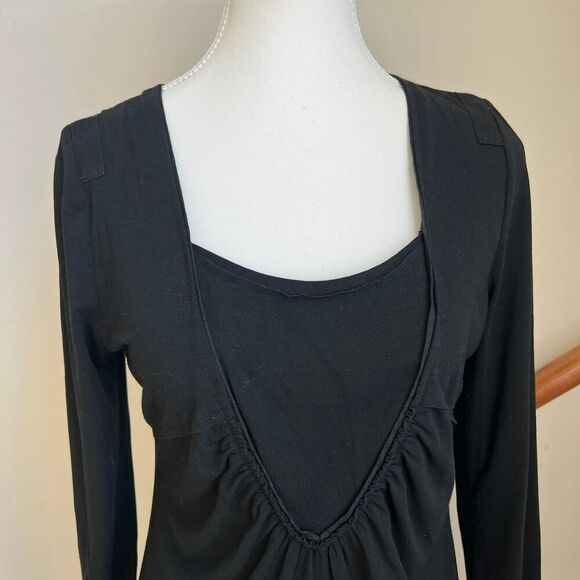 Vintage y2k black funky avant garde‎ dress whimsygoth dark fairy ruffle flounce - Picture 2 of 7